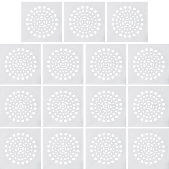 Disposable Shower Drain Hair Catcher Stickers - 4X4 Inch Square Mesh Bathroom Tub Drain Cover, Adhesive Protector for Hair And Debris, Pack of 15 Ciozy