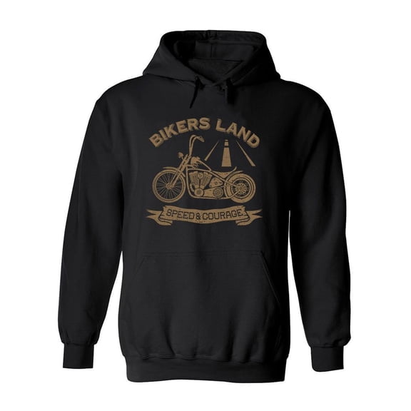Bikers Land Slogan Hoodie Men -Image by Shutterstock, Male x-Large