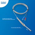 thumbnail image 2 of Sensores De Temperatura De Termopar Tipo K Cgele 0 ~ 600? Sonda De Alambre De 2M/6,6 Pies De Longitud, 50Mm, Dos Cables, 50?,5Mm, Sonda De Acero Inoxidable, Detector De Temperatura, Medidor De Tempera, 2 of 5