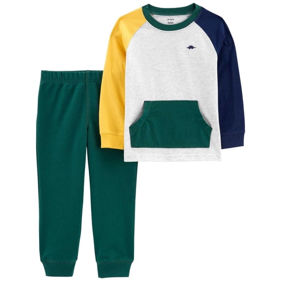 Carters Baby Boys Long Sleeves T-Shirt Joggers 2 Piece Set Green 6 months