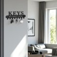 thumbnail image 6 of IVV Black Metal Key Holder, 1 Pack, Wall-Mounted Organizer with 8 Hooks, Rustic Farmhouse Entryway Décor, Steel Coat & Key Rack, 10.24 Inch, 6 of 6