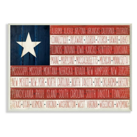 The Stupell Home Decor Collection American Flag with States Wall Plaque Art