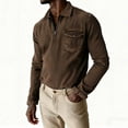 thumbnail image 5 of Ceisia Men's Spring Gift & Summer Vintage Casual Plaid Polychrome Zipper Turndown Collar Long-Sleeve Shirt - 320g Polyester Com fortable Beach &, 5 of 5