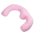 thumbnail image 2 of Almohadas de embarazo en forma de J, color rosa, para aliviar la presión abdominal, alta elasticidad, rebote rápido, para dormir., 2 of 14
