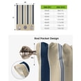 thumbnail image 5 of Striped Ship Rudder Anchor Window Curtains Tie Up Curtains for Kitchen Living Room Adjustable Rod Pocket Drapes, 5 of 5