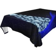 SKYSONIC 60"x90" Square Tablecloth with Snowflake Christmas Tree Prints, Anti-Wrinkle and Smooth Table Cloth for Kitchen/Home Decoration