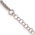 thumbnail image 3 of Sterling Silver Rhodium-Plated 2-Strand 9 In Plus 1In Ext. Heart Anklet (9 X 1) Made India qg4185-9, 3 of 5