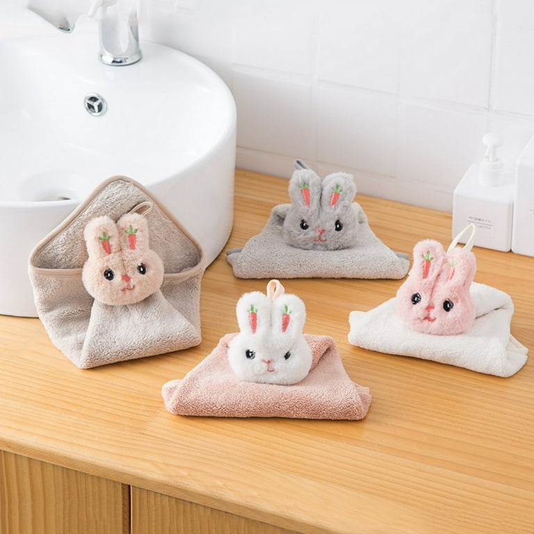 Quick Dry Soft Absorbent Hand Towels Kitchen Bathroom Cute Coral