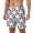 White, variant on Happy Football pattern Mens Swim Trunks with Compression Liner Stretch Beach Shorts Quick Dry with Zipper Pockets No-Chafing Board Shorts-Small