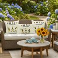 thumbnail image 6 of Outdoor Pillow Cover Sweet Gnomes Bee Set of 2 Waterproof Throw Pillowcases Daisy Flower Yellow Decorative Patio Furniture Pillows for Couch Garden Indoor & Outdoor Use, 6 of 9