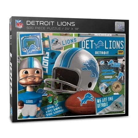 YouTheFan NFL Detroit Lions Retro Series Puzzle - 500 Pieces, Large