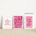 thumbnail image 3 of Pink Christian Posters Light Pink Y2K College Dorm Room Wall Art Girls Dorm Room Jesus Aesthetic Wall Decor Preppy Teen Girls Apartment Bedroom Pictures Prints（Only canvas）, 3 of 6