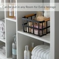 thumbnail image 3 of Simplify 4 Pack Square Metal Decorative Storage Basket with Bamboo Handles in Black, 3 of 5