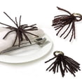 thumbnail image 3 of Tasseled Wooden Bead Napkin RingSet of 4Color: Dark Brown, 3 of 9