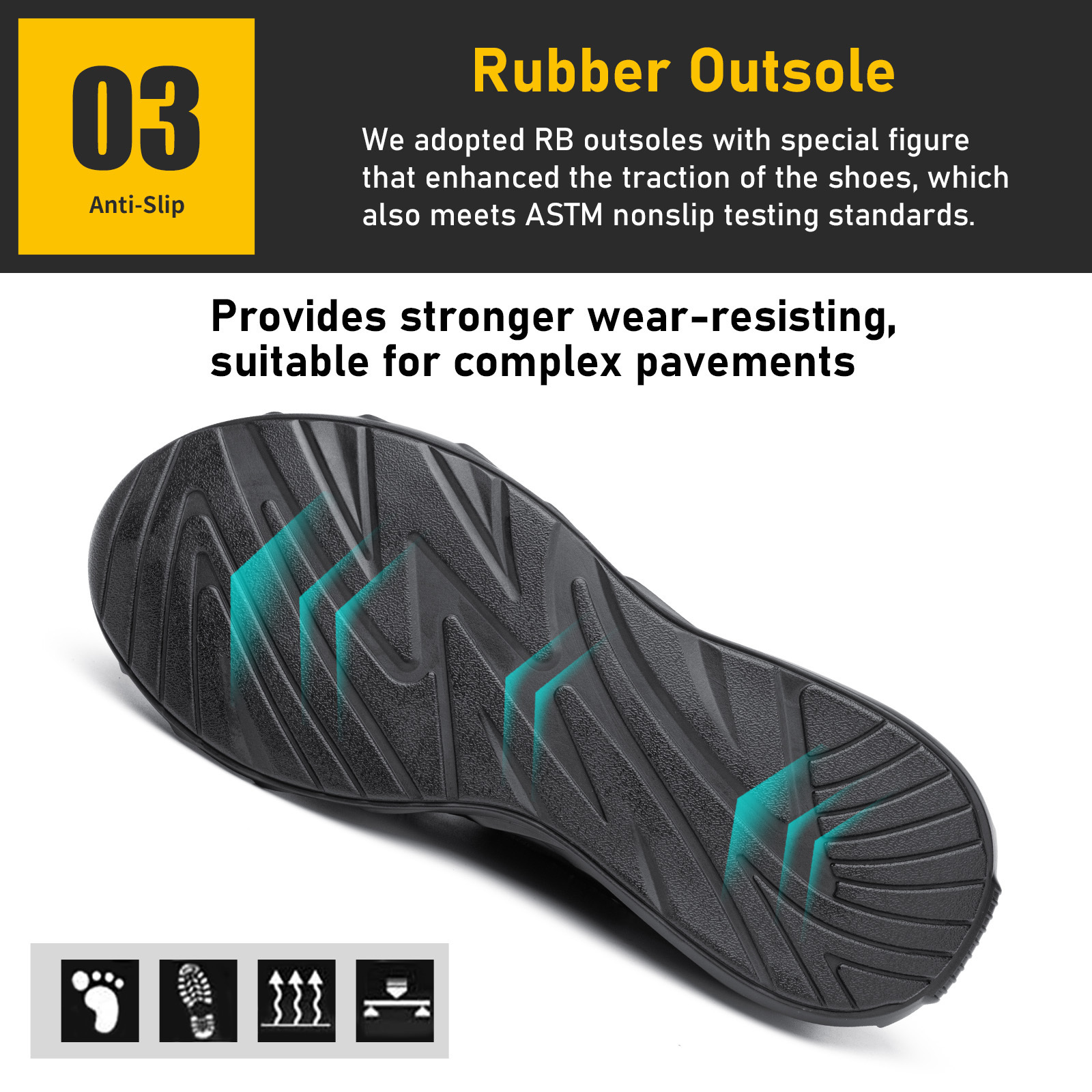 Furuian Steel Toe Slip-Resistant Safety Sneakers photo 4