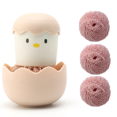 thumbnail image 2 of Cepillo de cocina con forma de huevo de pollito, bola de limpieza nano de dibujos animados, cepillo duradero para lavar ollas, cepillo de limpieza para ollas y tazones para el hogar con mango, 2 of 6