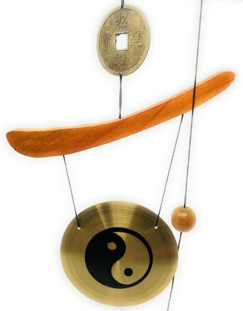 Thy Collectibles Feng Shui Brass Gong Wind Chime for Patio Garden Terrace Balcony Or Any Room Beautiful Decor Piece