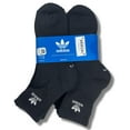 thumbnail image 2 of adidas Originals Men's Trefoil Quarter Socks (6-Pair), Black/ White, Large, 2 of 2