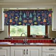thumbnail image 3 of Yayeee Kitchen Curtains Tier Set of 2 Light Filtering 57"x24" Over Sink Window Panels, Dark Blue Christmas, 3 of 7