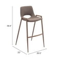 thumbnail image 3 of Desi Barstool Brown & Walnut Barstool, Modern Style, Plush and durable faux leather fabric, Plywood, Indoor Bar, 3 of 11