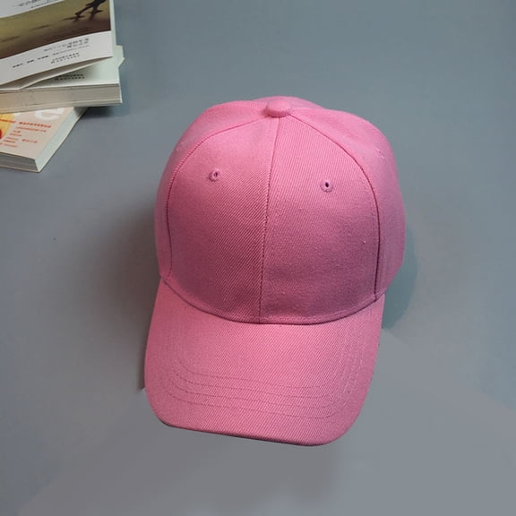 Unisex Solid Color Blank Baseball Cap, Adjustable Buckle Closure Cotton Dad Hat for Outdoor Sports and Casual Wear Pink