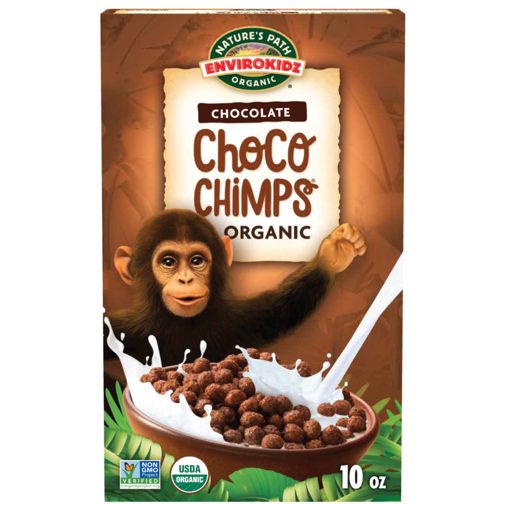 (3 pack) EnviroKidz Organic Breakfast Cereal, Choco Chimps, 10oz Box