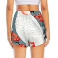 thumbnail image 2 of Lsque Cockatoo Red Berries Printed Women's Running Shorts with Liner Pockets,Elastic Quick Dry Workout Athletic Gym Yoga Shorts,Womens High Waist Shorts-X-Large, 2 of 9