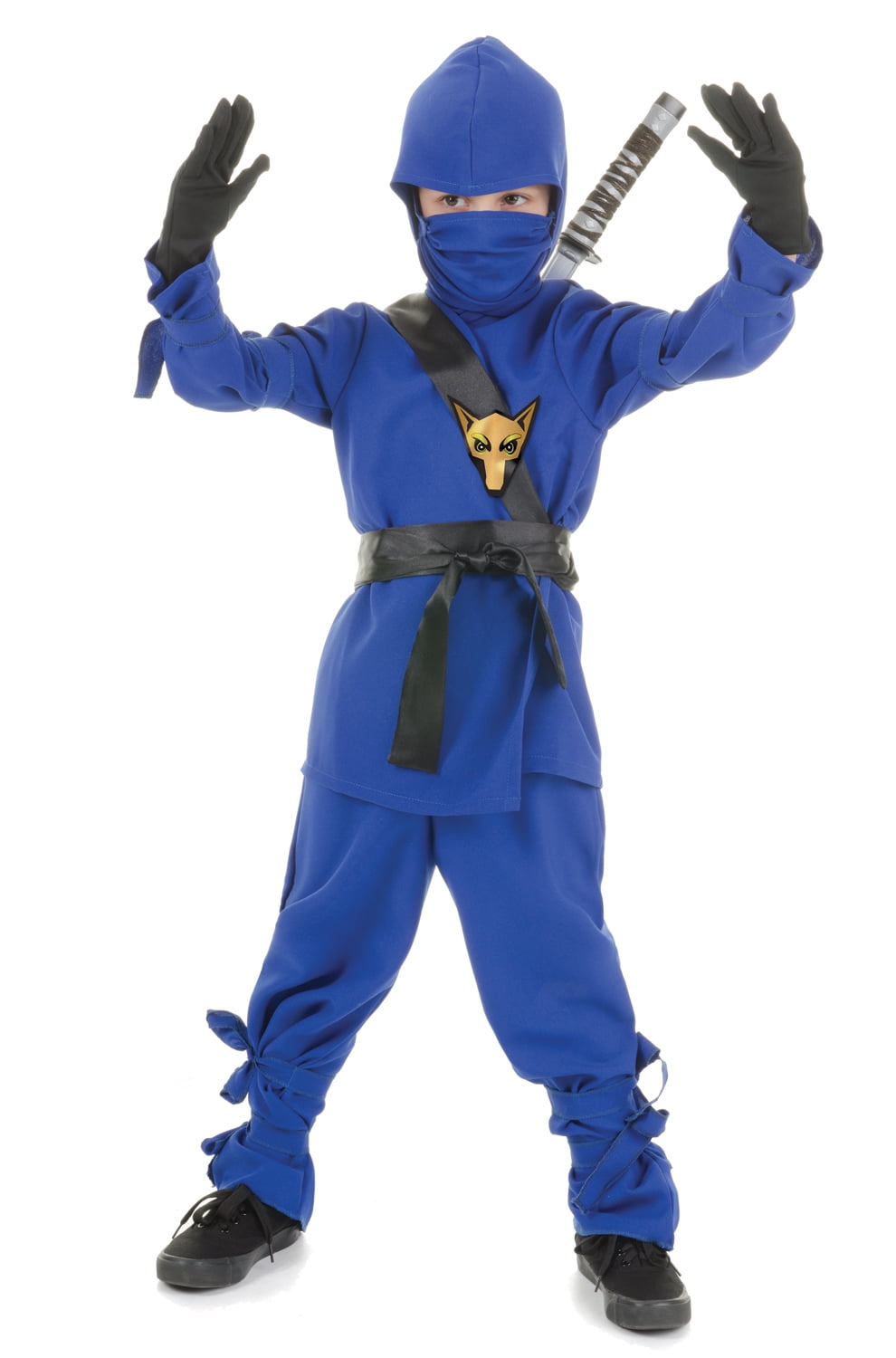 blue wolf ninja kids costume, blue/black, xl - Walmart.com