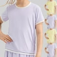 thumbnail image 4 of Boys Girls Athletic T Shirts Kids Summer Crewneck Short Sleeve Fashion Colorblock Workout Tops Tees 5-15 Years, 4 of 5