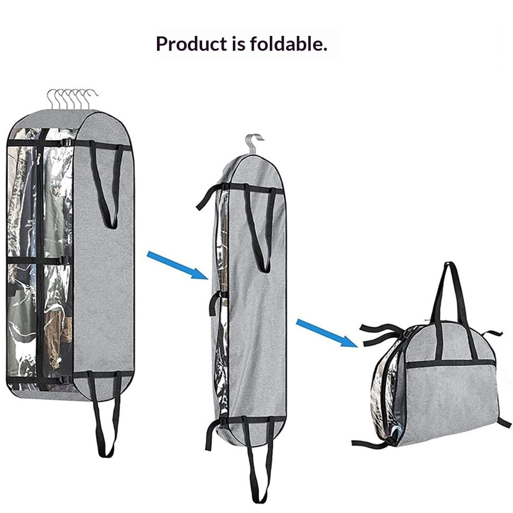 Hanging Garment Bags for Travel Suit Bags for Closet Storage Moving Bags for Clothes Dress Cover for Coat, Jacket, Shirt, Clothing, grey