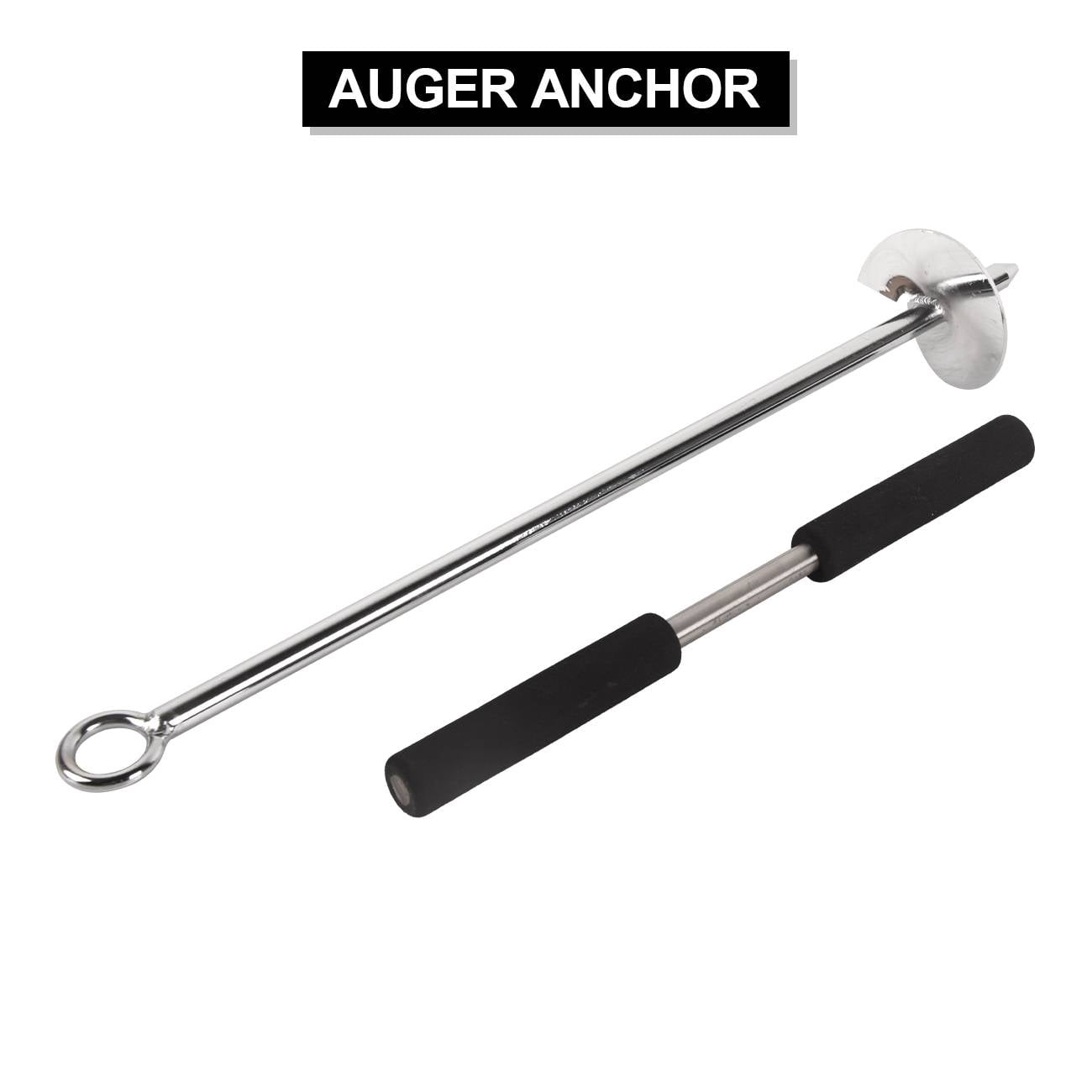 DAWOT 316 Stainless Steel Sand Anchor with Removable Handle for Kayak Jet Ski PWC Pontoon 17" Length Auger to The Beach Shallow Water and Sandbar Sand Anchor for Boat