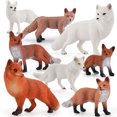 thumbnail image 2 of Figuras de acción de animales sólidos en miniatura simuladas, lindas figuras de zorro rojo y zorro blanco, juguetes para niños, figuras de colección de regalo, 2 of 5