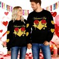 thumbnail image 2 of Chandails pour Couple, Tenues Assorties à Imprimé de Cœur Rose, Hauts Décontractés et Tendance à Col Rond à Manches Longues pour la Saint-Valentin, Tenue d'Hiver et de Printemps, 2 of 9