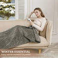 thumbnail image 5 of Heated Blanket Electric Throw - Fast Heating Throw Blanket 10 Heating Levels & 1-10H Auto Off Machine Washable Striped Flannel Electric Heated Blanket Throw,72"x84",Khaki, 5 of 7