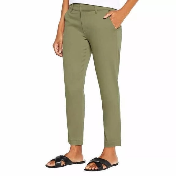 Banana Republic Women's Cropped Chino Pants Green 4
