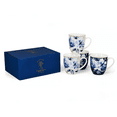 thumbnail image 6 of STP GOODS Mizuki Porcelain Mug Set of 4 pcs 13.5 fl oz (400 ml) Floral Mugs Coffee and Tea Mugs for Latte Cocoa Chocolate, White and Blue, 6 of 7