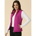 thumbnail image 3 of INSPIRE CHIC Gilet Léger Matelassé à Col Montant pour Femme avec Fermeture Éclair, 3 of 6