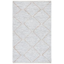 SAFAVIEH Vintage Leather Zachariah Geometric Area Rug, Light Grey/Natural, 5' x 8'