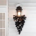 thumbnail image 2 of Northlight 20" Pre-lit Decorated Black Pine Artificial Teardrop Christmas Swag, Warm White LED, 2 of 5