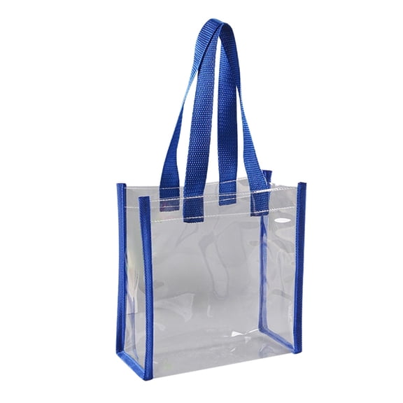 Clear Tote Bag, Fashion Transparent Shoulder Handbag for Shopping, Gym, and Travel,Blue,25*25*10cm