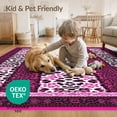 thumbnail image 4 of ODIKA Zebra Pink Leopard Print Mixed Spotted Striped Border Bold Cheetah for Dining Room, Large Office, Lounge, Non-Slip Chair-Friendly, 4 of 7