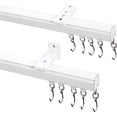 thumbnail image 5 of Aluminum Ceiling Curtain Track Set with Hooks, 9ft - 12ft Adjustable Length Ceiling/Wall Mount Curtain Rail System For Grommet/Pleated Drape, RV Ceiling Track, White, 5 of 5