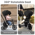 thumbnail image 6 of QPlay Baby Tricycle, 8-in-1 Foldable Toddler Tricycle Stroller for Baby 10 Months to 6 Years Old, Kids Trike for 2-5 Boys & Girls with Adjustable Handle, Triple Footrest, Canopy & Storage Bag, 6 of 9