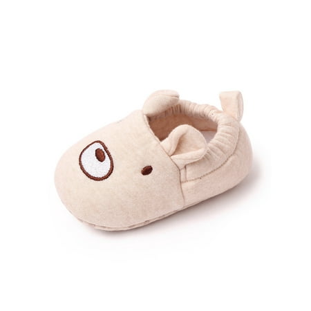 

Woobling Newborn Crib Shoes Soft Sole Sock Shoe Cartoon Flats Home Socks Slippers Comfort Moccasins First Walker Breathable Apricot Bear 18-24 months