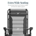 thumbnail image 3 of Best Choice Products Oversized Padded Zero Gravity Chair, Folding Outdoor Patio Recliner w/ Side Tray - Gray/Light Gray, 3 of 7