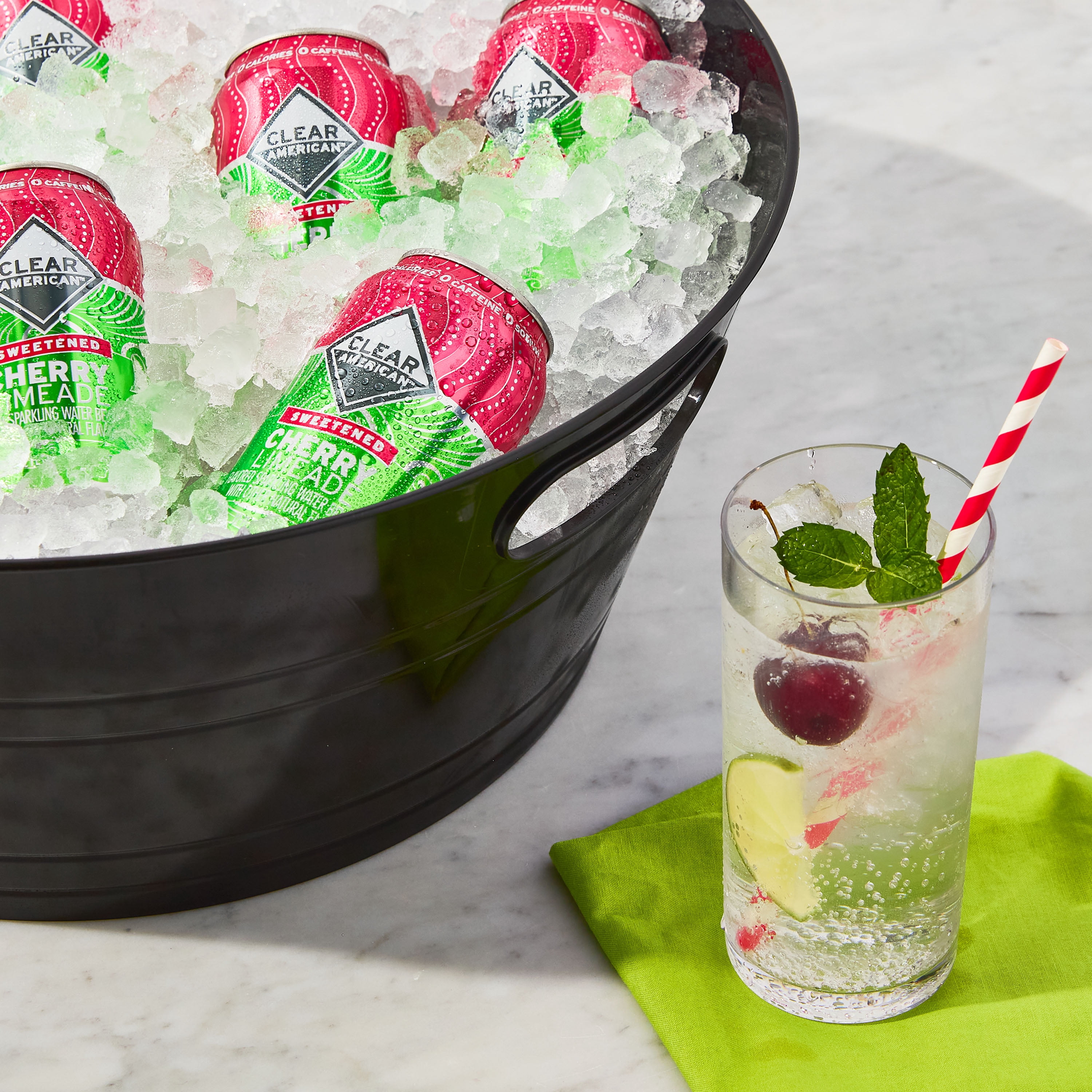 Clear American Cherry Limeade Sparkling Water, 12 fl oz, 12 Count