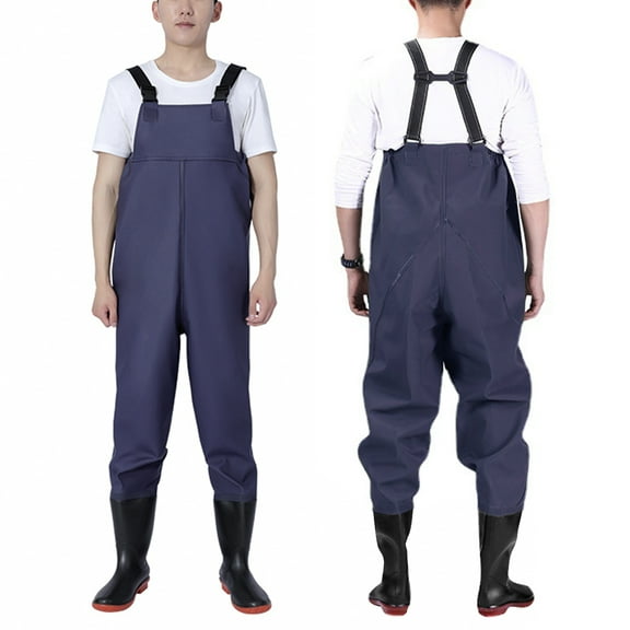 PVC Fishing Chest Waders for Men with Boots, Waterproof Bootfoot Waders, Waders with Boot Hanger for Men Women
