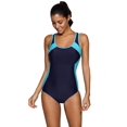 thumbnail image 3 of Charmo UV Swim Shirts for Women Basic UPF 50+ Long Sleeve Rash Guard Color Block Swimwear, 3 of 5