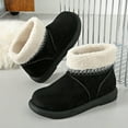 thumbnail image 4 of Xfvqtps Womens Boho Winter Boots Faux Shearling Lined Ankle Boots Slip on Snow Boots Casual Shoes Round Toe Non Slip Black, 4 of 9
