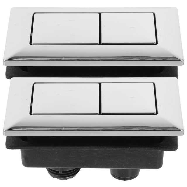 GOOHOCHY Tapa de tanque de agua para inodoro, botón pulsador doble, estilo aleatorio, 2 uds.